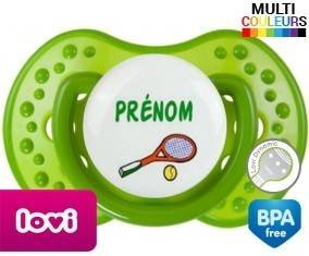Tennis + prénom : Tétine LOVI Dynamic personnalisée