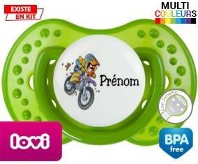 Tetine Moto et style1 + prénom embout LOVI Dynamic personnalisée