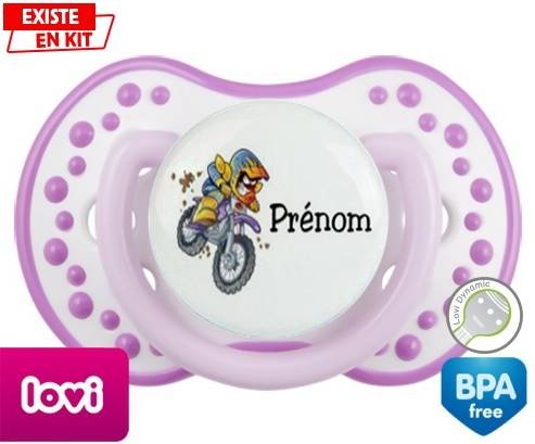 Tetine personnalisee Moto et style1 + prénom Embout LOVI Dynamic