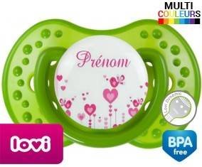 Oiseaux rose + prénom: Sucette LOVI Dynamic-su7.fr