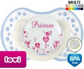 Oiseaux rose + prénom: Sucette LOVI Dynamic-su7.fr