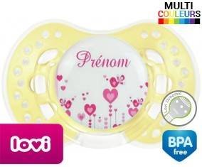 Oiseaux rose + prénom: Sucette LOVI Dynamic-su7.fr