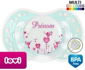Oiseaux rose + prénom: Sucette LOVI Dynamic-su7.fr