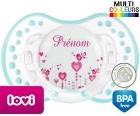 Oiseaux rose + prénom: Sucette LOVI Dynamic-su7.fr