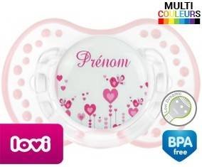 Oiseaux rose + prénom: Sucette LOVI Dynamic-su7.fr