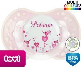 Oiseaux rose + prénom: Sucette LOVI Dynamic-su7.fr