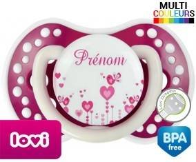 Oiseaux rose + prénom: Sucette LOVI Dynamic-su7.fr