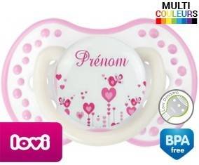 Oiseaux rose + prénom: Sucette LOVI Dynamic-su7.fr