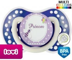 Abeille violet + prénom: Sucette LOVI Dynamic-su7.fr