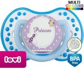 Abeille violet + prénom: Sucette LOVI Dynamic-su7.fr