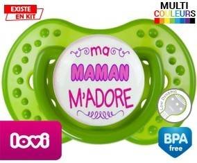 Ma maman m'adore (fille) : Sucette LOVI Dynamic personnalisée