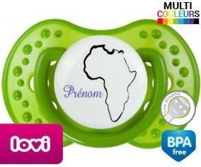 Carte afrique + prénom : Sucette LOVI Dynamic personnalisée