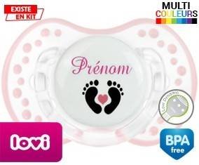 Pied cœur (fille) + prénom: Sucette LOVI Dynamic-su7.fr