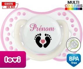 Pied cœur (fille) + prénom: Sucette LOVI Dynamic-su7.fr