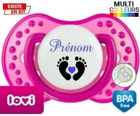 Pied cœur (garçon) + prénom: Sucette LOVI Dynamic-su7.fr