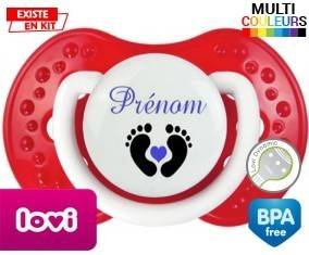Pied cœur (garçon) + prénom: Sucette LOVI Dynamic-su7.fr