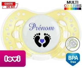 Pied cœur (garçon) + prénom: Sucette LOVI Dynamic-su7.fr