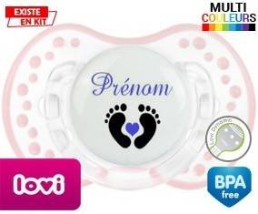 Pied cœur (garçon) + prénom: Sucette LOVI Dynamic-su7.fr