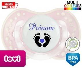 Pied cœur (garçon) + prénom: Sucette LOVI Dynamic-su7.fr