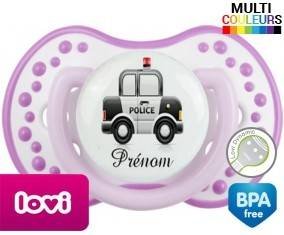 Voiture de police style2 + prénom: Sucette LOVI Dynamic-su7.fr