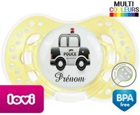 Voiture de police style2 + prénom: Sucette LOVI Dynamic-su7.fr