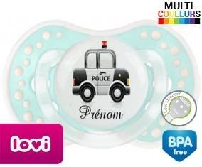 Voiture de police style2 + prénom: Sucette LOVI Dynamic-su7.fr