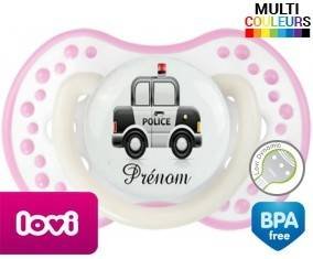 Voiture de police style2 + prénom: Sucette LOVI Dynamic-su7.fr