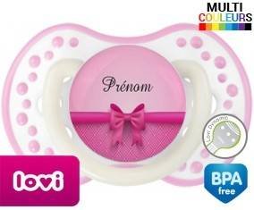 Flot rose + prénom: Sucette LOVI Dynamic-su7.fr