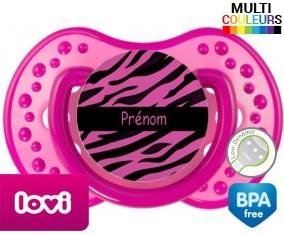 Tigre rose + prénom: Sucette LOVI Dynamic-su7.fr