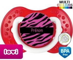 Tigre rose + prénom: Sucette LOVI Dynamic-su7.fr