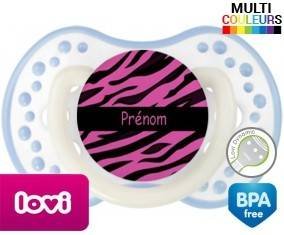 Tigre rose + prénom: Sucette LOVI Dynamic-su7.fr