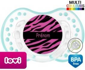 Tigre rose + prénom: Sucette LOVI Dynamic-su7.fr