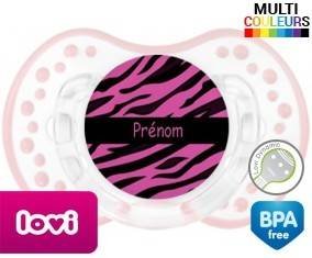 Tigre rose + prénom: Sucette LOVI Dynamic-su7.fr