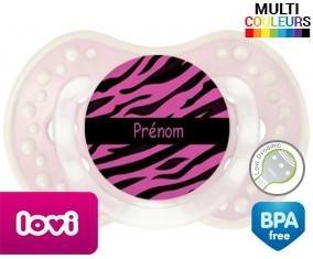 Tigre rose + prénom: Sucette LOVI Dynamic-su7.fr
