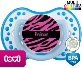 Tigre rose + prénom: Sucette LOVI Dynamic-su7.fr