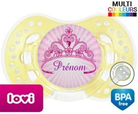Couronne princesse + prénom: Sucette LOVI Dynamic-su7.fr