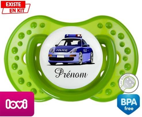 Voiture de police style1 + prénom: Sucette LOVI Dynamic-su7.fr