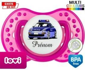 Voiture de police style1 + prénom: Sucette LOVI Dynamic-su7.fr