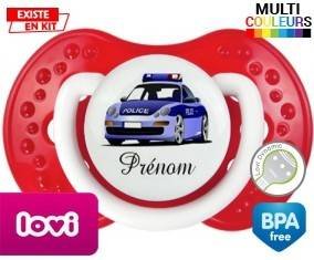 Voiture de police style1 + prénom: Sucette LOVI Dynamic-su7.fr