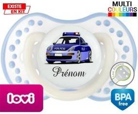 Voiture de police style1 + prénom: Sucette LOVI Dynamic-su7.fr