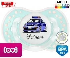 Voiture de police style1 + prénom: Sucette LOVI Dynamic-su7.fr