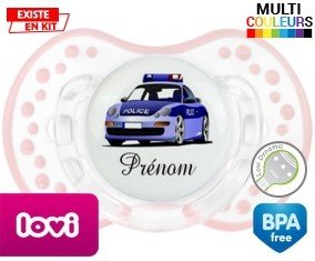 Voiture de police style1 + prénom: Sucette LOVI Dynamic-su7.fr