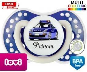 Voiture de police style1 + prénom: Sucette LOVI Dynamic-su7.fr