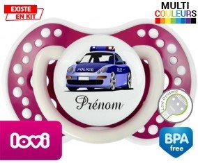 Voiture de police style1 + prénom: Sucette LOVI Dynamic-su7.fr