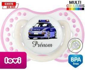 Voiture de police style1 + prénom: Sucette LOVI Dynamic-su7.fr