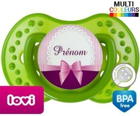 Noeud papillon + prénom : Sucette LOVI Dynamic personnalisée