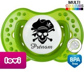 Pirate style2 + prénom : Sucette LOVI Dynamic personnalisée