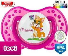Chat papillon style1 + prénom: Sucette LOVI Dynamic-su7.fr