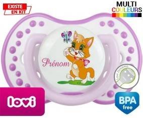 Chat papillon style1 + prénom: Sucette LOVI Dynamic-su7.fr