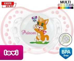 Chat papillon style1 + prénom: Sucette LOVI Dynamic-su7.fr